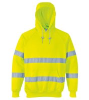 PORTWEST jól láthatósági fluo sárga kapucnis pulóver