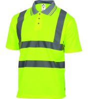 DELTA PLUS Hight Visibility sárga rövid ujjú galléros póló